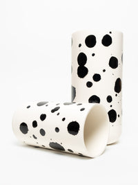 Petit et grand vase de décoration motif peau de chien dalmatien