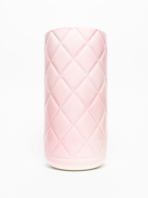 vase  rose matelasser style chanel pour bouquet de fleur